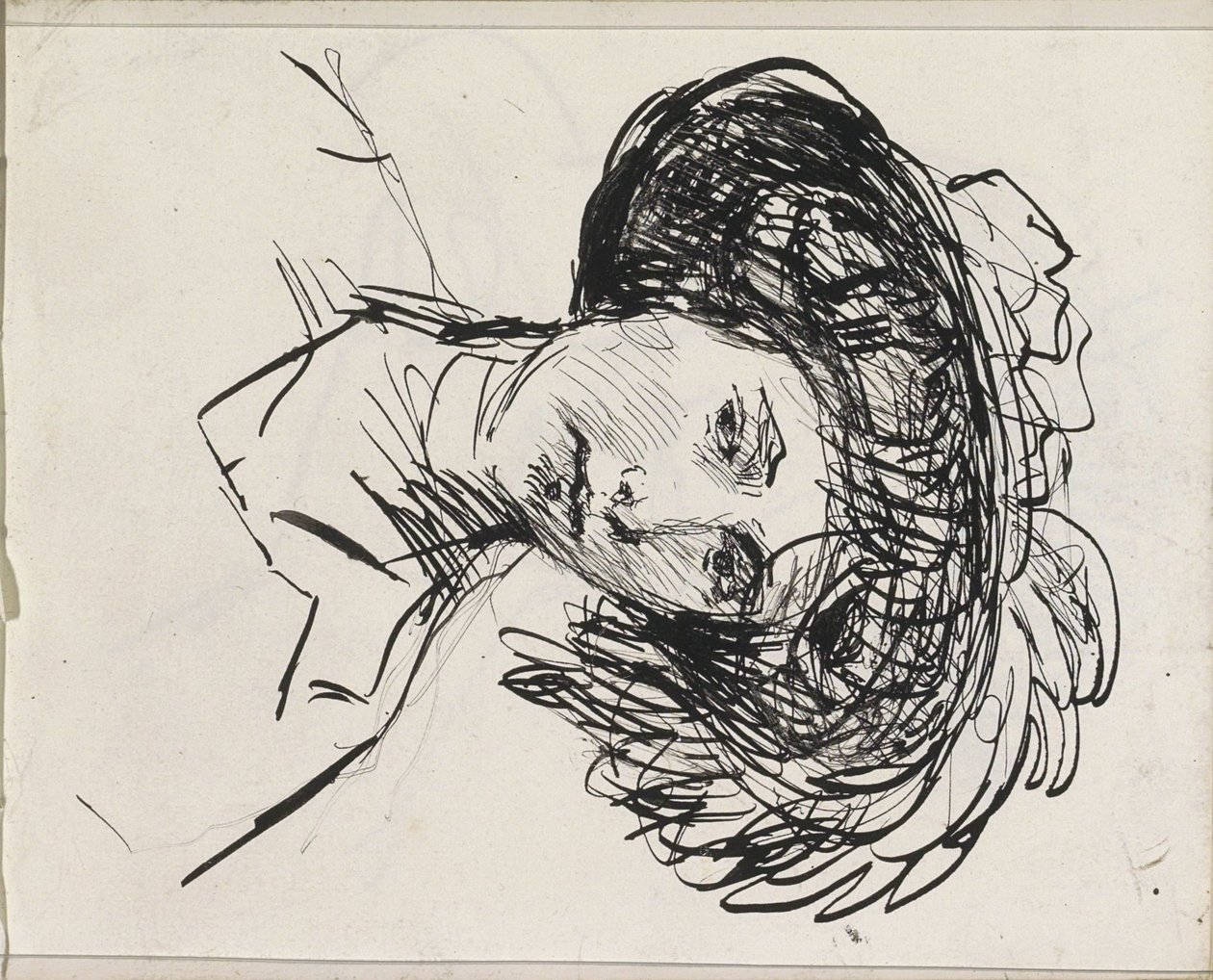 Kadının kafası şapkalı by Isaac Israels