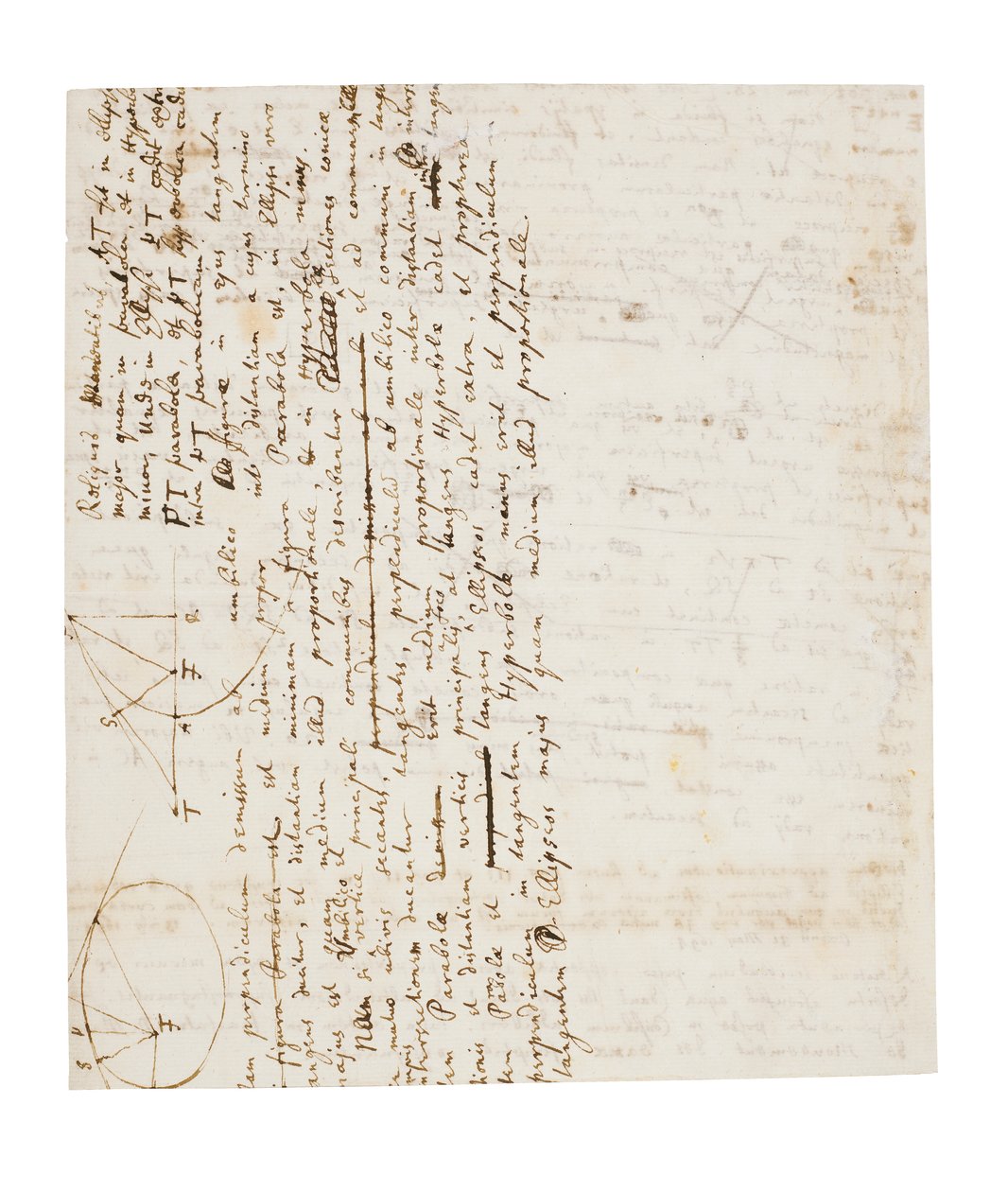 Principia Mathematica için iki sayfa revizyon by Isaac Newton