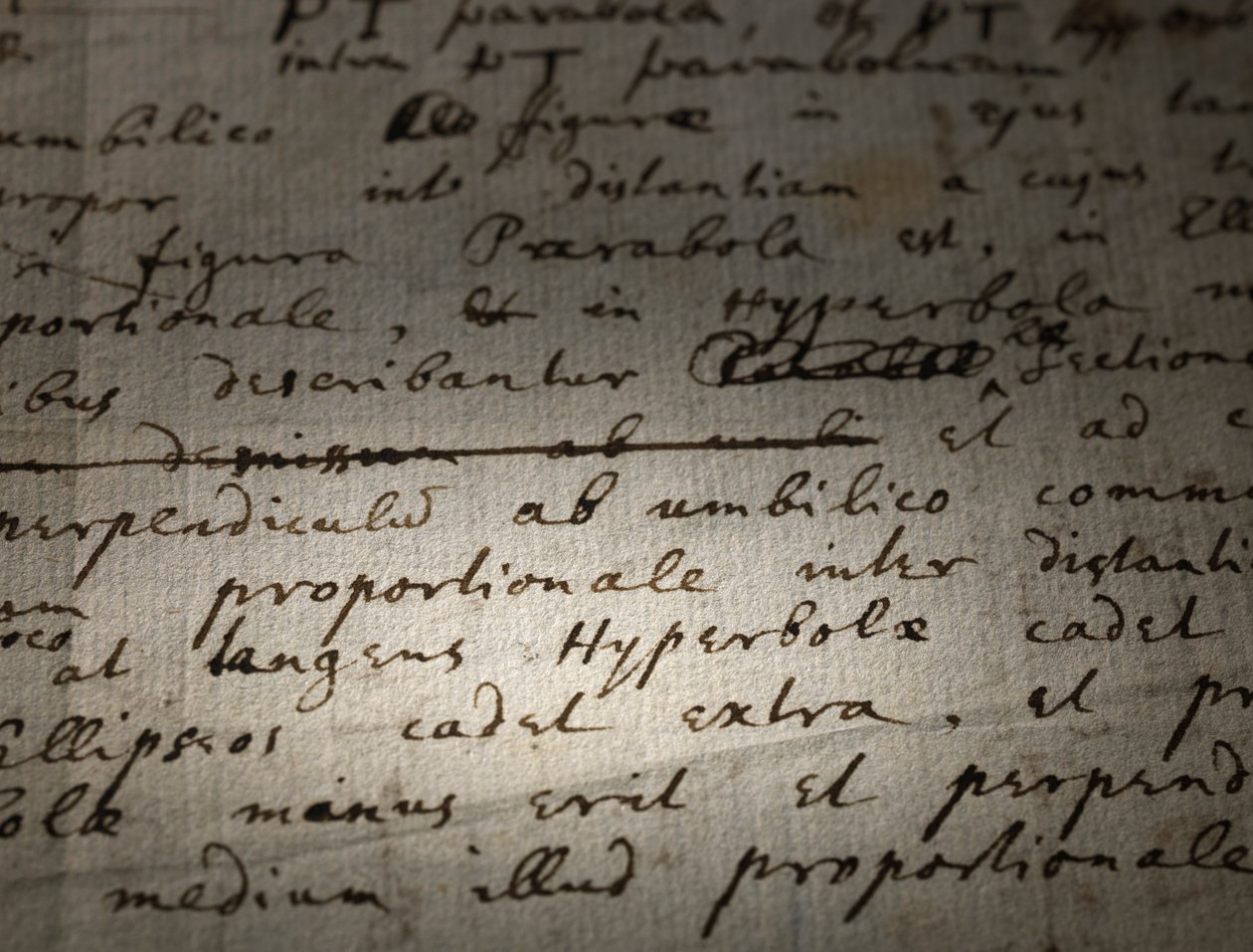 Principia Mathematica için iki sayfa revizyon by Isaac Newton