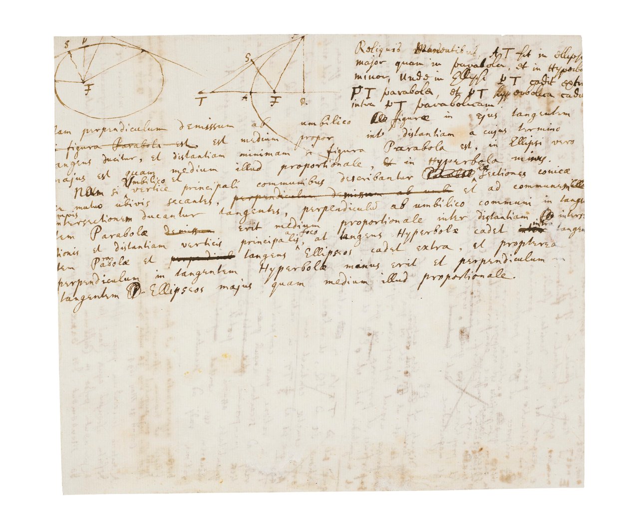 Principia Mathematica için iki sayfa revizyon by Isaac Newton