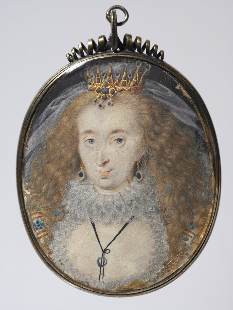 Lucy Russell, Bedford Kontesi, kızlık soyadı Harrington, c. 1608-1616. by Isaac Oliver