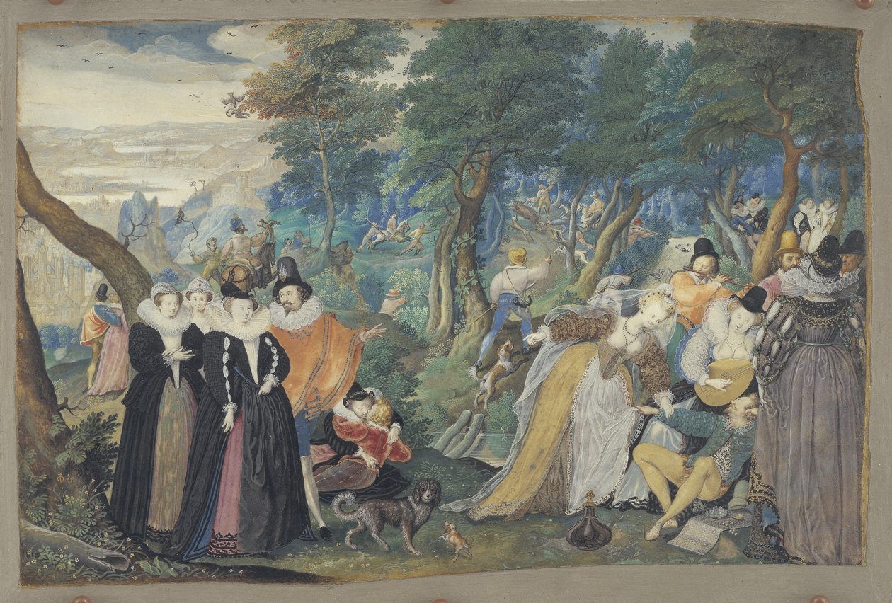 Açık Havada Bir Parti. Evlilik Aşkına Alegori by Isaac Oliver I