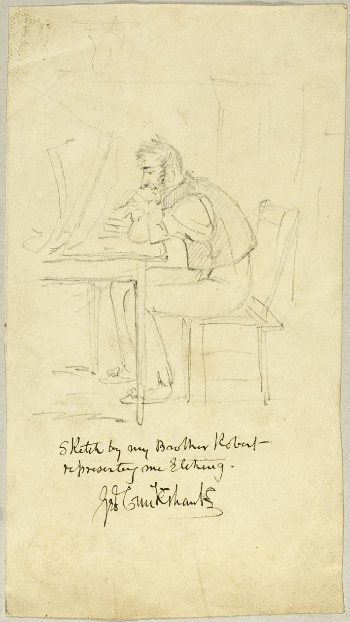 George Cruikshank Gravür Yapıyor by Isaac Robert Cruikshank