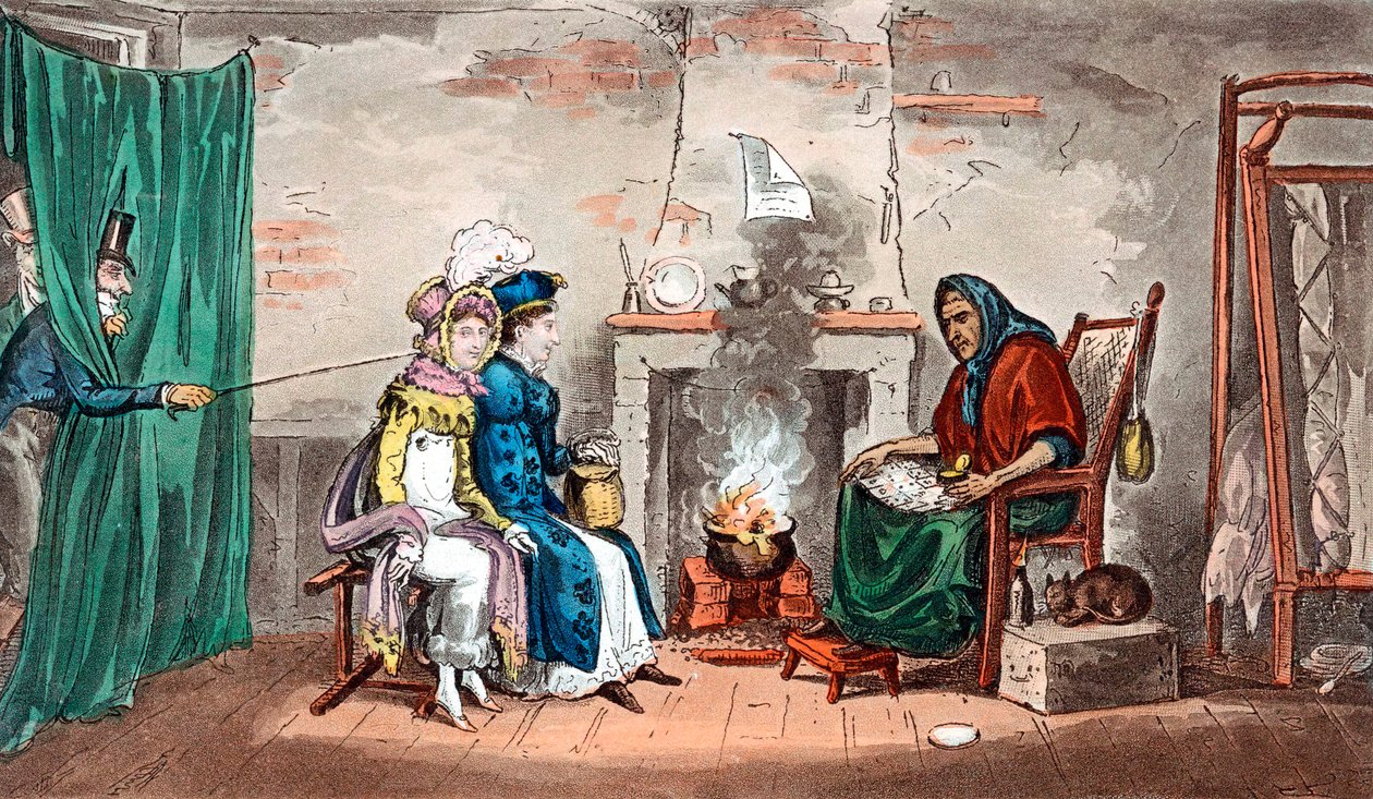 19. yüzyılın başlarında bir falcı ziyareti by Isaac, Robert and George Cruikshank
