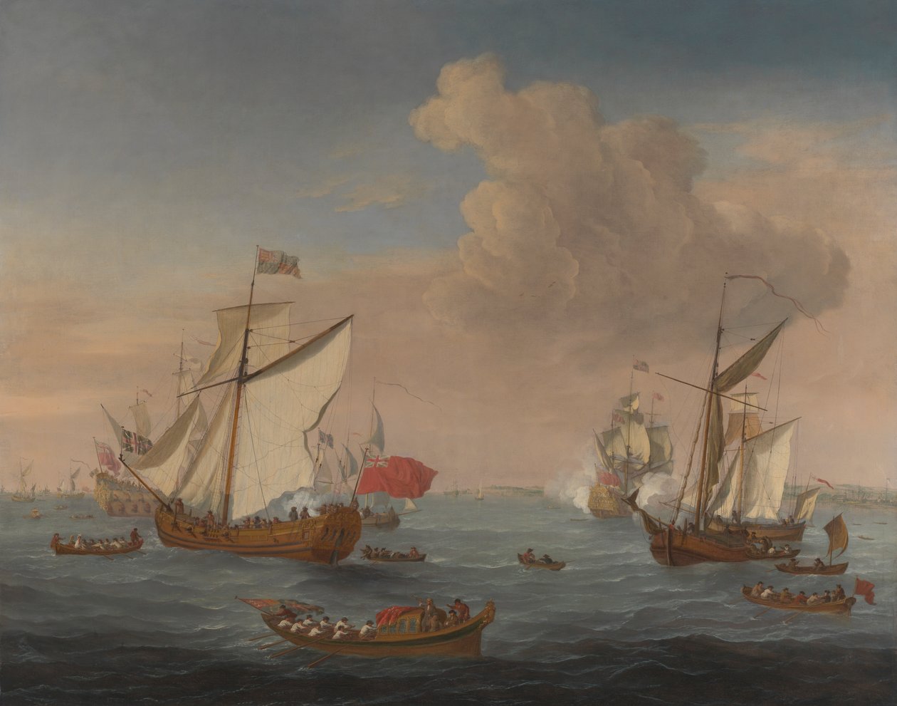 Sheerness yakınlarındaki Thames Estuary'deki gemiler by Isaac Sailmaker