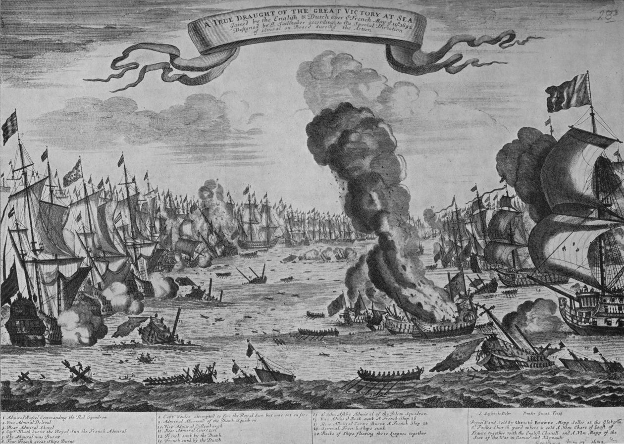 Barfleur Savaşı, c1695, 1924 by Isaac Sailmaker