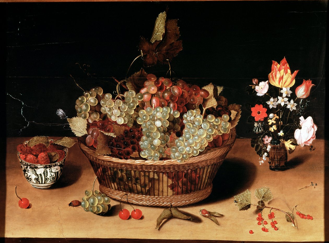 Çiçekler ve meyveler ile natürmort Resim Isaac Soreau (1604-1644) 17. yüzyıl Turin Galleria Sabauda, env 758 by Isaac Soreau