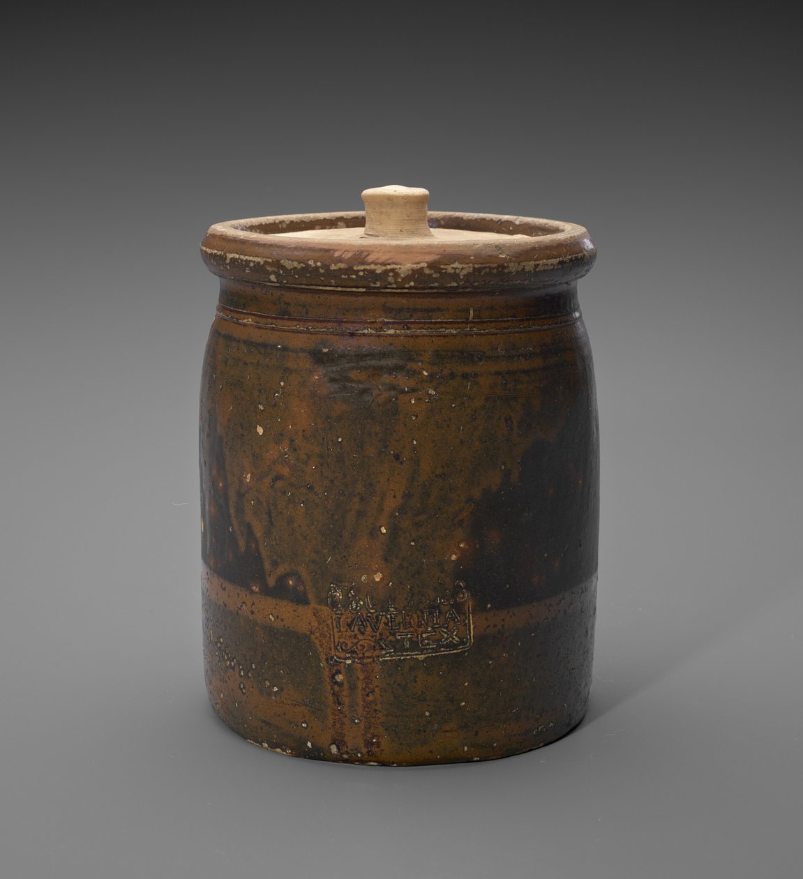 Kapaklı Kavanoz, c. 1873-1882 (slip-sırlı çömlek) by Isaac Suttles Pottery