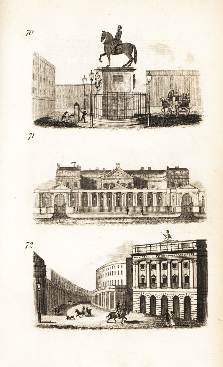 Charing Cross, Carlton House ve Quadrant, Regent Caddesi by Isaac Taylor