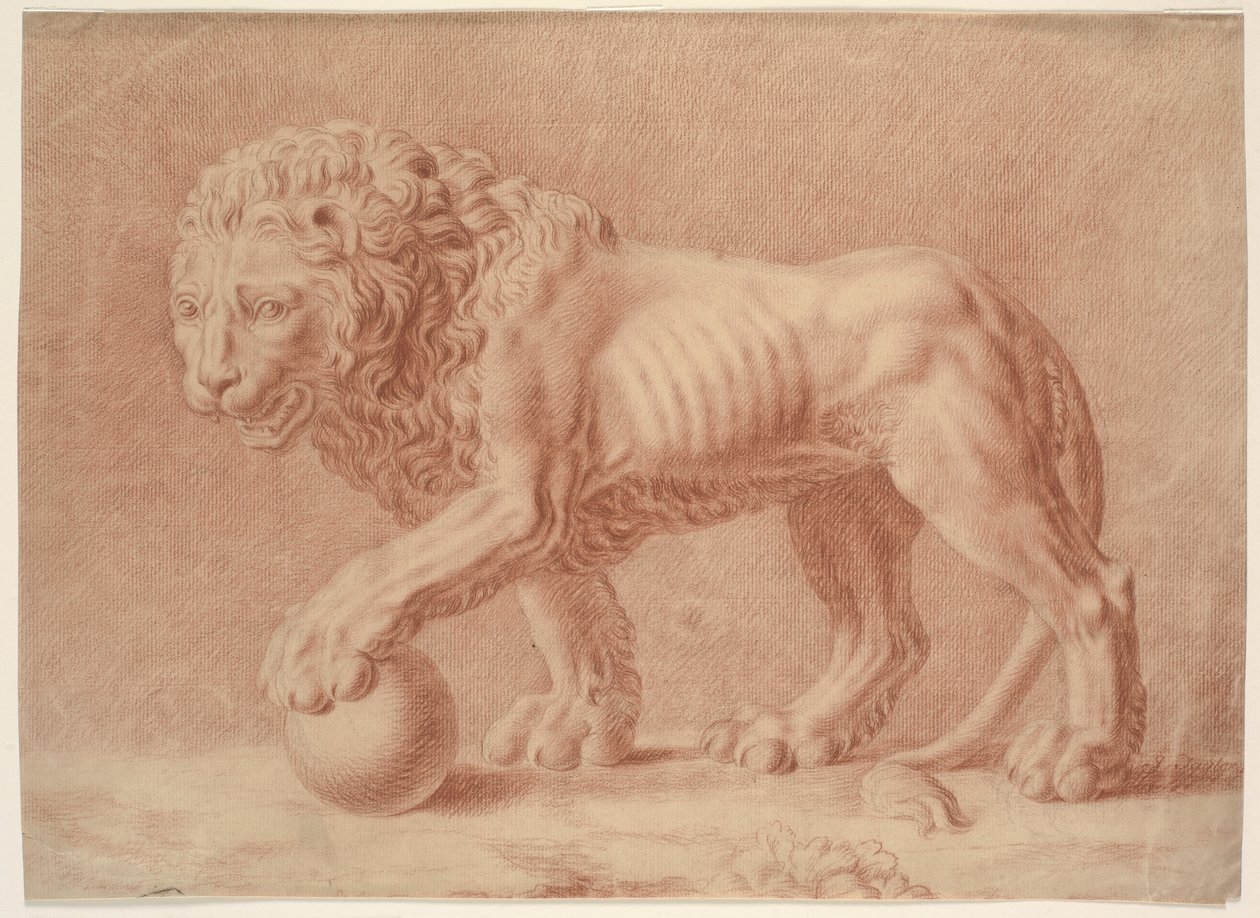 Aslan küre üzerinde sol patisiyle sola döndü by Isaac Taylor