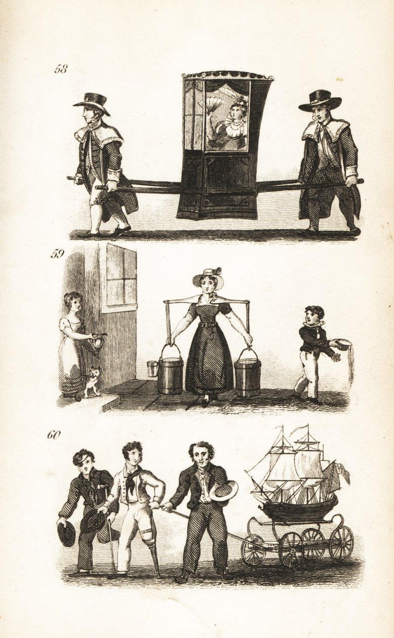 Sedan Sandalye, Sütçü Kız ve Denizciler ve Gemi by Isaac Taylor