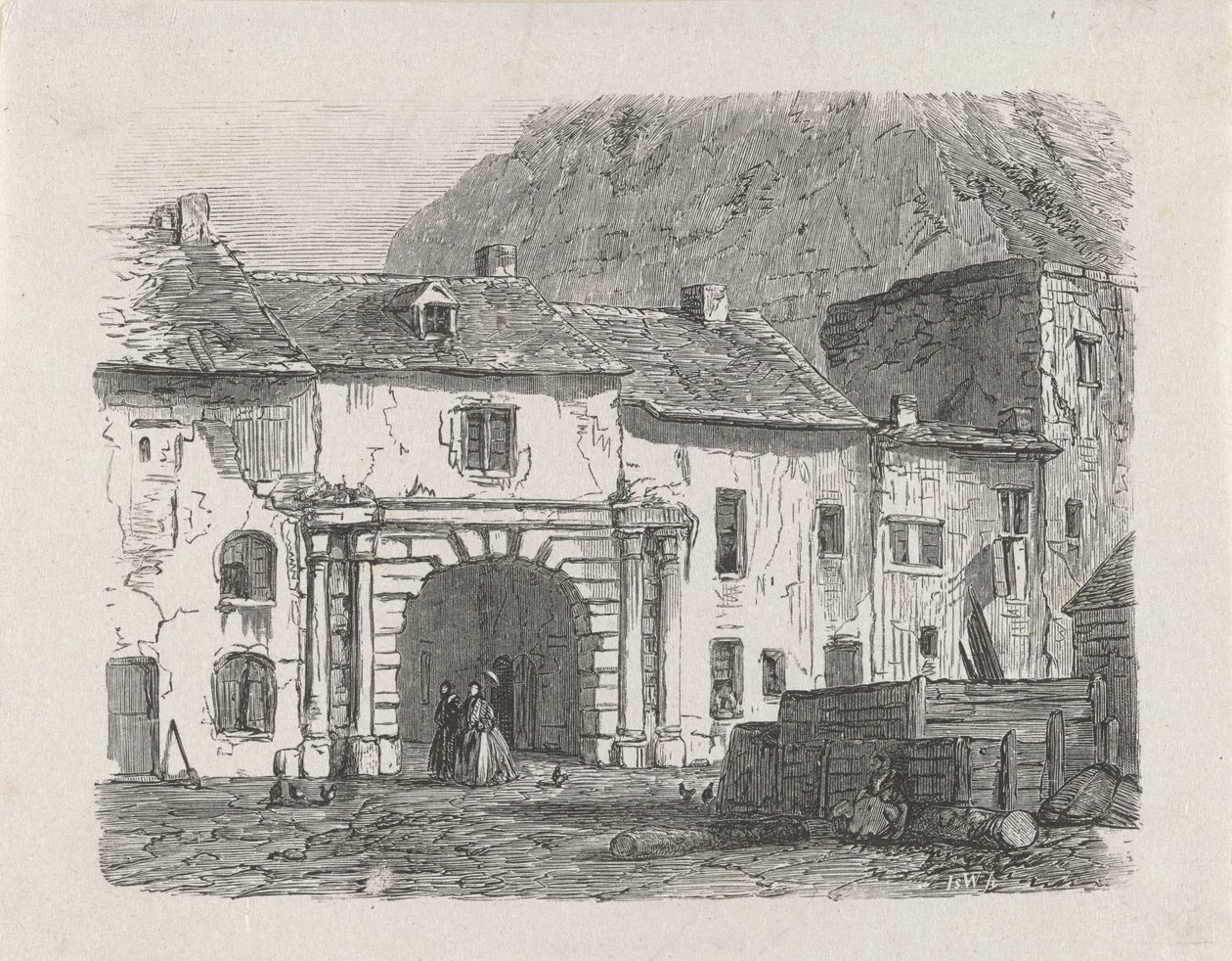 Lüksemburg şehrinin Claussen banliyösünde kapı by Isaac Weissenbruch