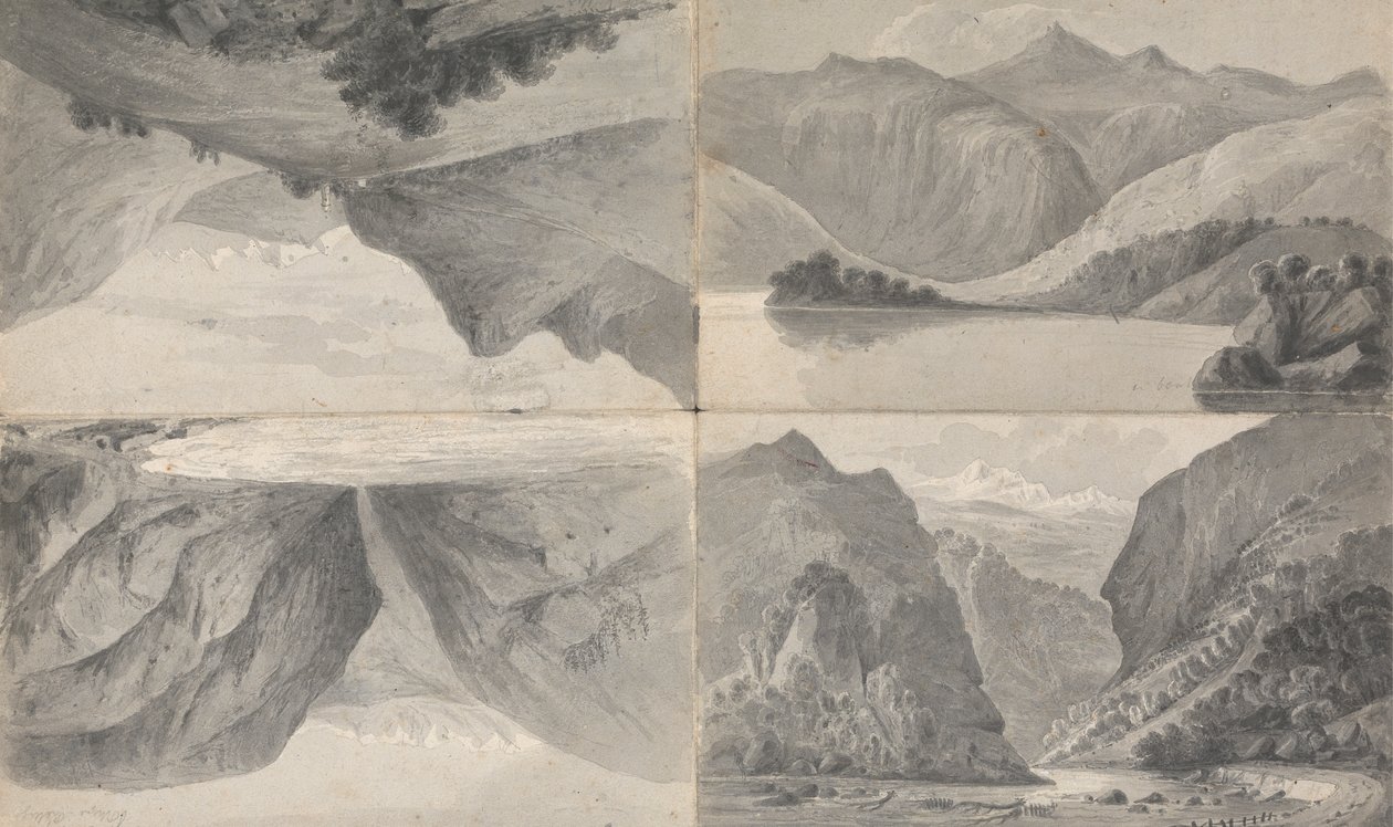 1) (ll) Davos Gölü, 2) (lr) Segnes Geçidi Girişi, 3) (ur) Wiesen by Isaac Weld