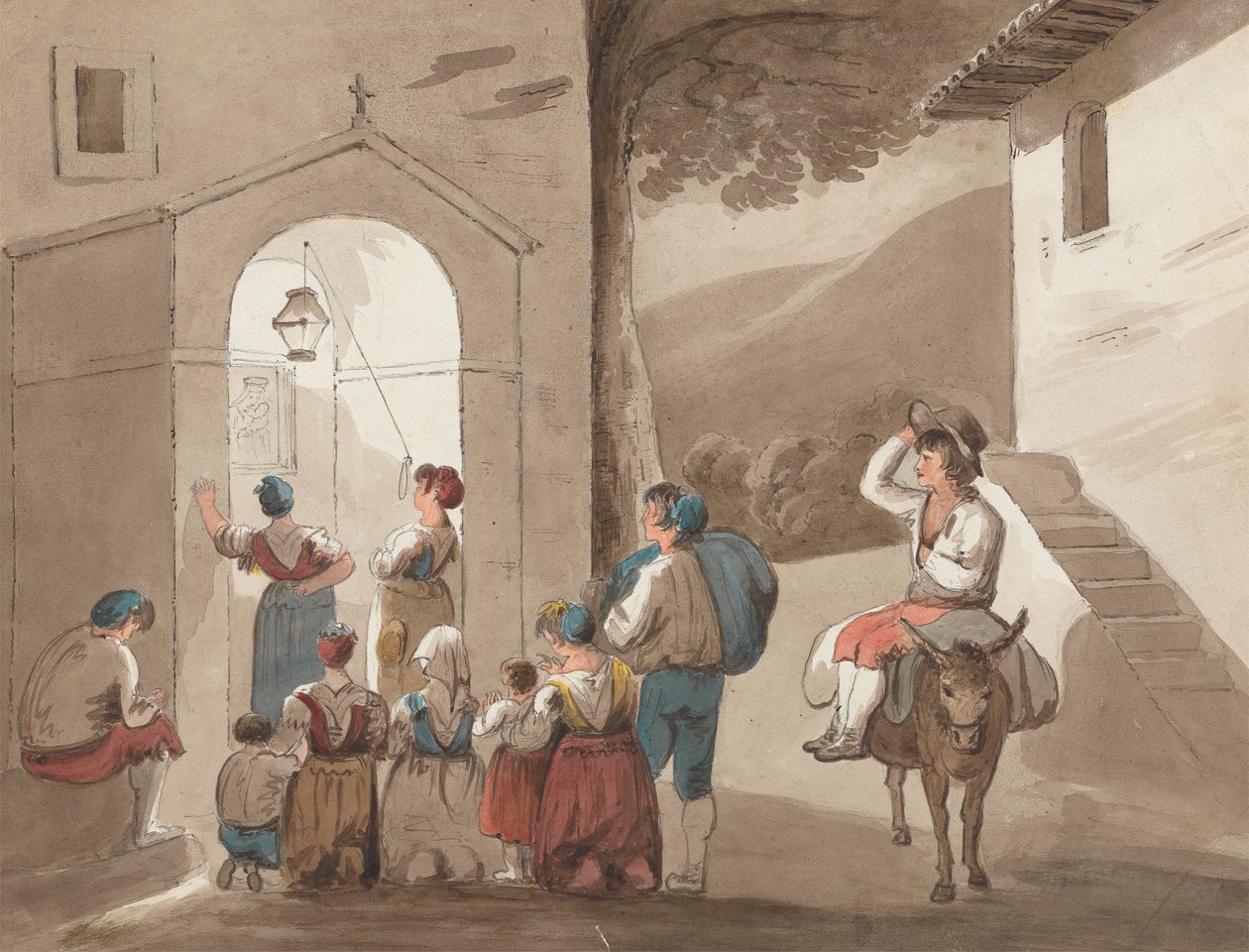 Pinnelli'den Sonra - Bir Kilisenin Dışındaki Köylü Grubu by Isaac Weld