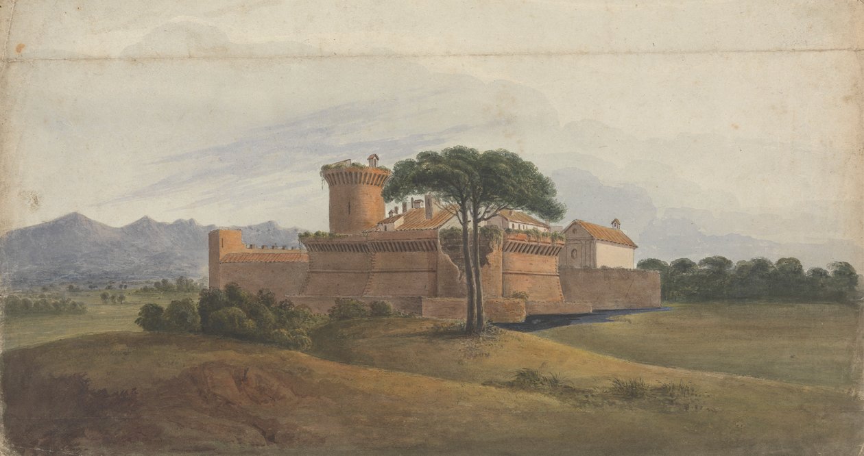 Uzaktaki Dağlarla Ostia Kalesi by Isaac Weld