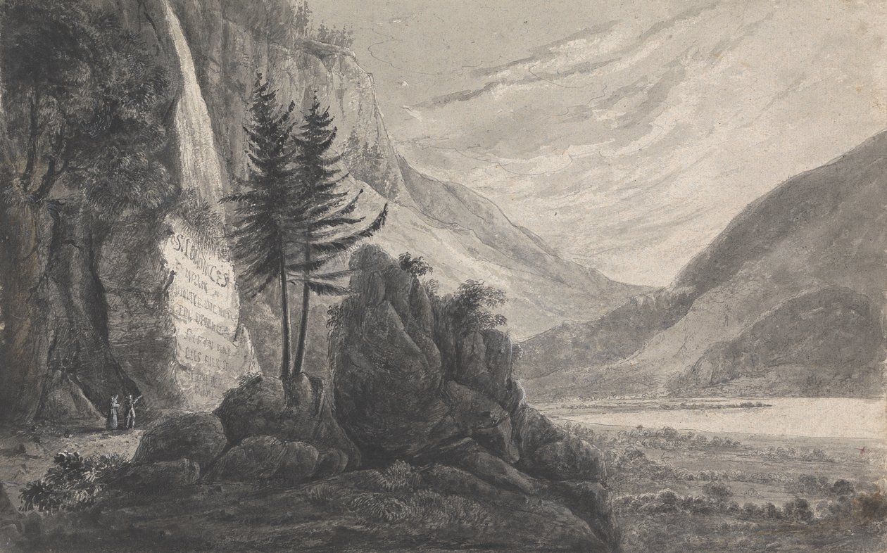 Salomon Gessner'e Yazıtlı Dağlık Manzara (İsviçre) by Isaac Weld