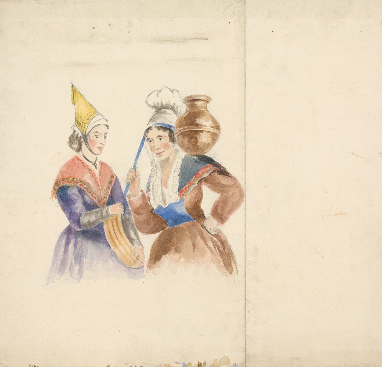 Renkli Kostümlü İki Kadın by Isaac Weld