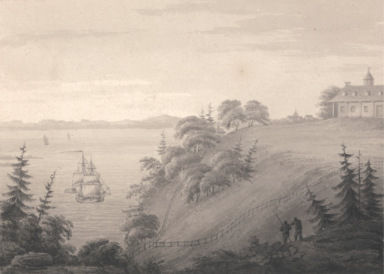 General Washington'un koltuğu olan Vernon Dağı'nın görünümü by Isaac Weld