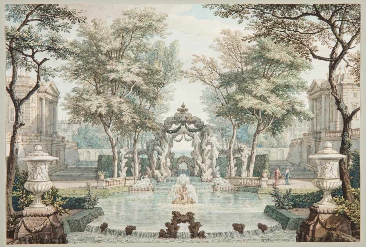 Klasik Binalar ve Fıskiyeli Bahçe by Isaac de Moucheron
