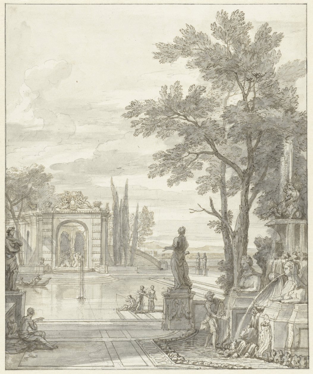 Park manzarası by Isaac de Moucheron