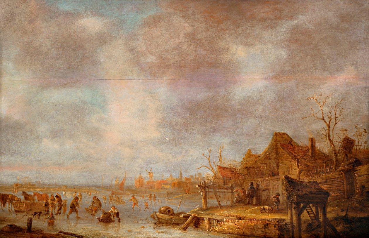Haarlem dışında bir kış günü, 1638 ve 1640 yılları arasında. by Isaac van . Ostade