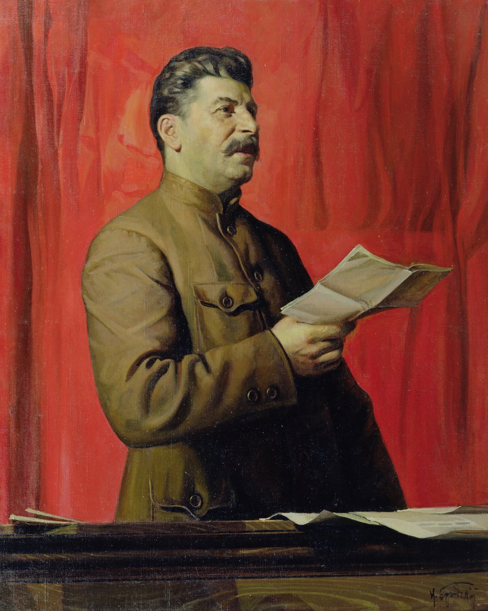 ಜೋಸಿಫ್ ಸ್ಟಾಲಿನ್ ಅವರ ಭಾವಚಿತ್ರ, 1933 ಟರ್ಕಿ by Isaak Israilevich Brodsky