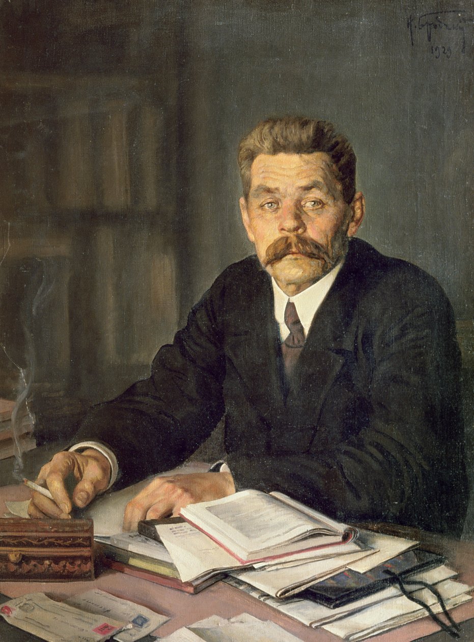 ಲೇಖಕ ಮ್ಯಾಕ್ಸಿಮ್ ಗಾರ್ಕಿಯ ಭಾವಚಿತ್ರ (1868-1939), 1929 ಟರ್ಕ್ by Isaak Israilevich Brodsky