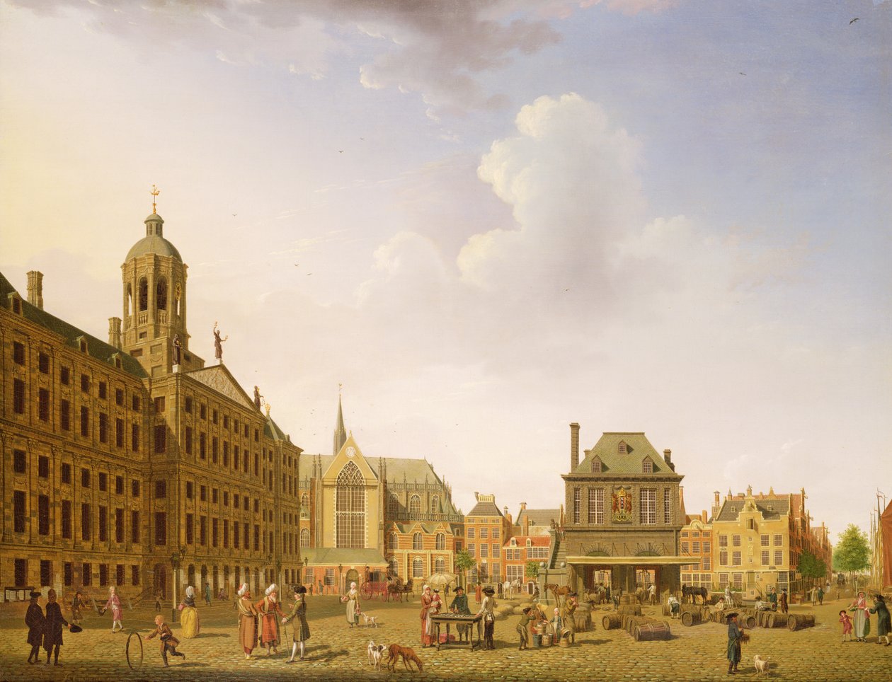 Dam Meydanı - Amsterdam, 1782 by Isaac Ouwater