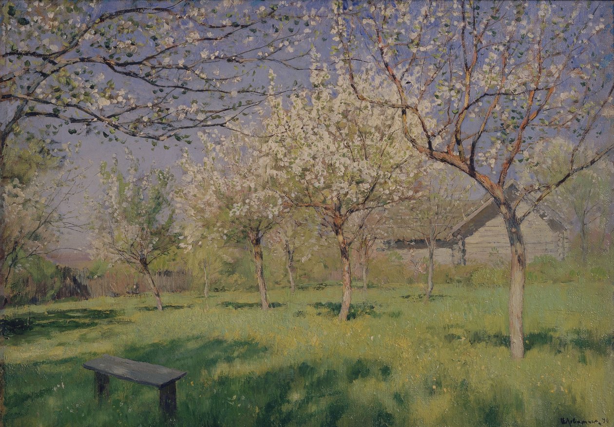 Elma ağaçlarının çiçek açması, c. 1895 by Isaak Ilyich Levitan