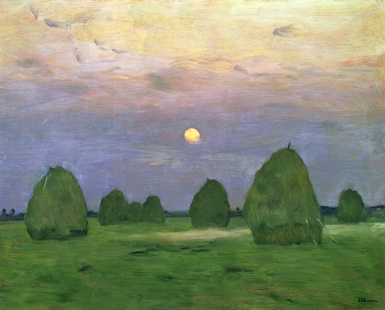 Hayricks Alacakaranlıkta, 1899 by Isaak Ilyich Levitan