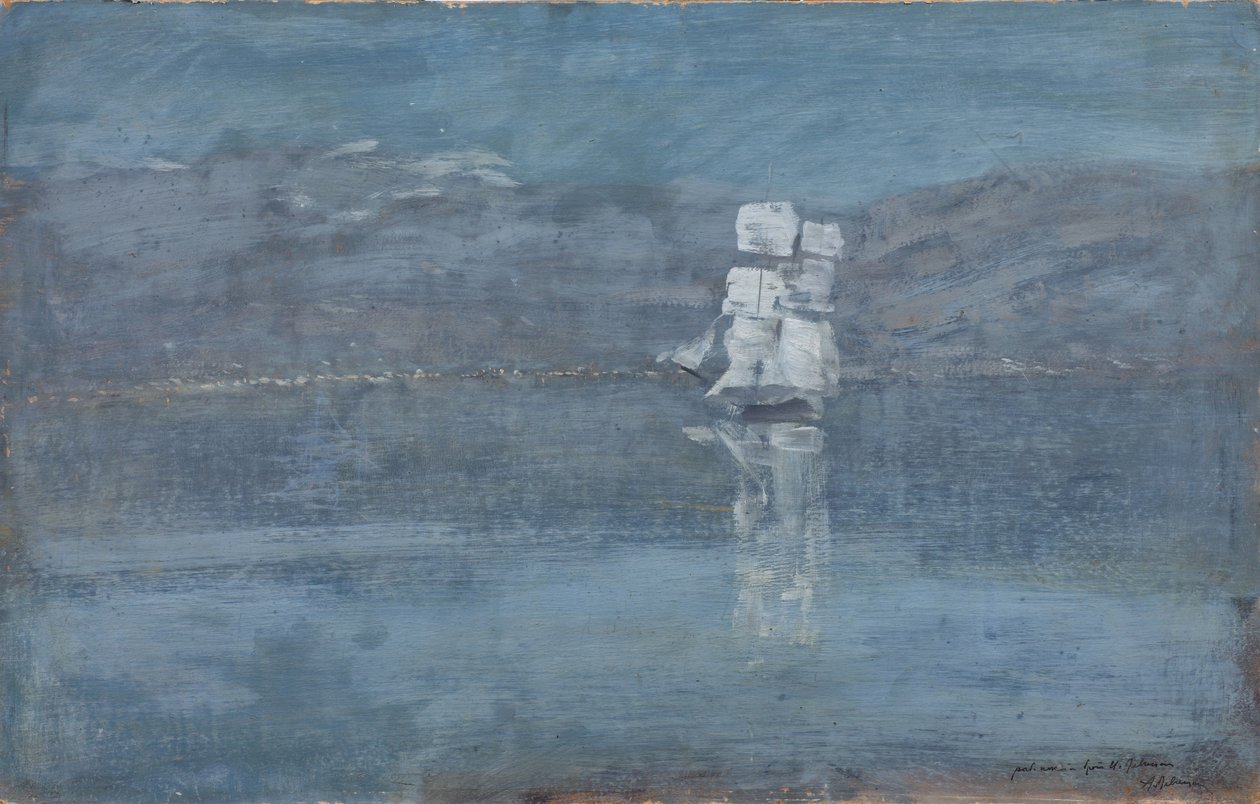 Yelkenli Tekne ile Manzara, 1890