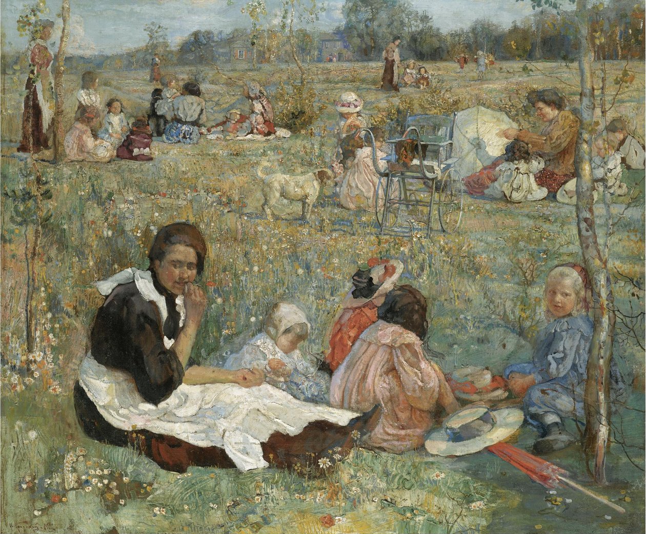 Çocuklu dadı, 1912 by Isaak Israilevich Brodsky