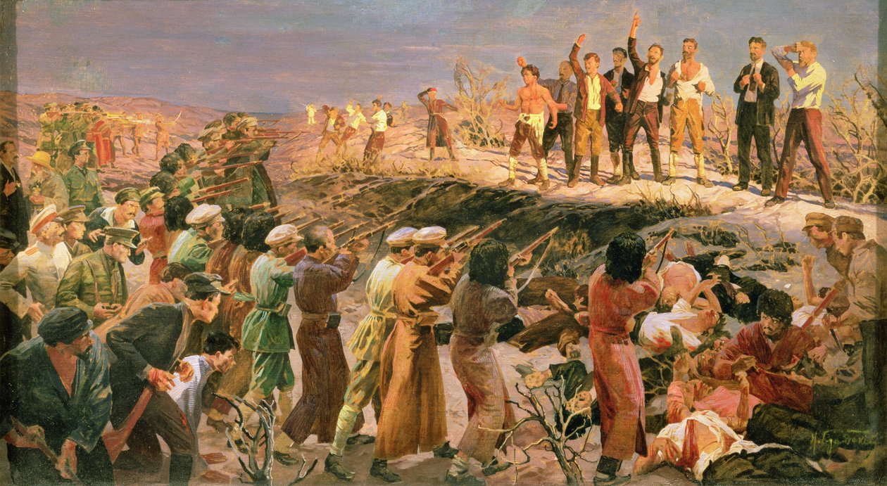 'Yirmi Altı Bakü Komiserinin İnfazı' Çalışması by Isaak Israilevich Brodsky