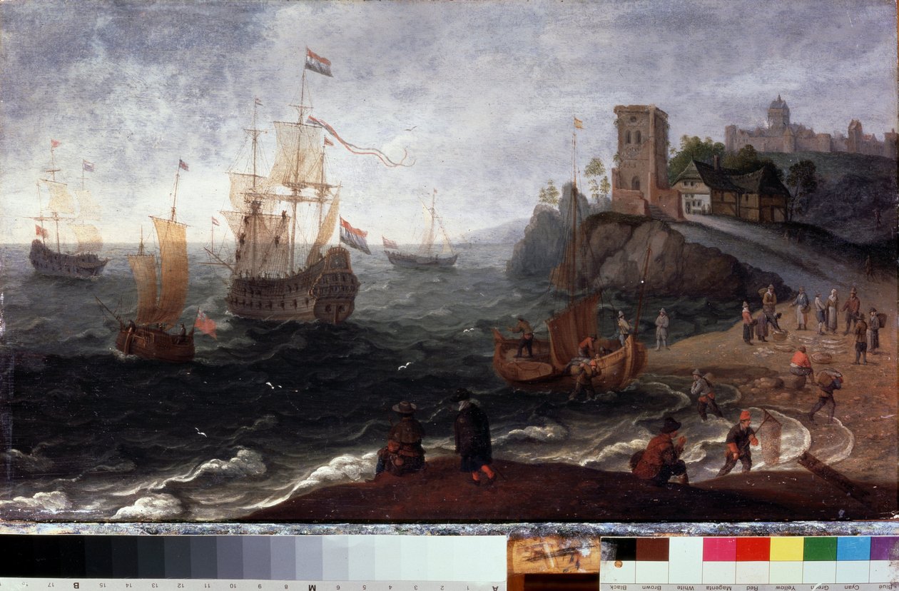 Sahilde balık pazarı (deniz kıyısında balık pazarı). Isaac Willaerts