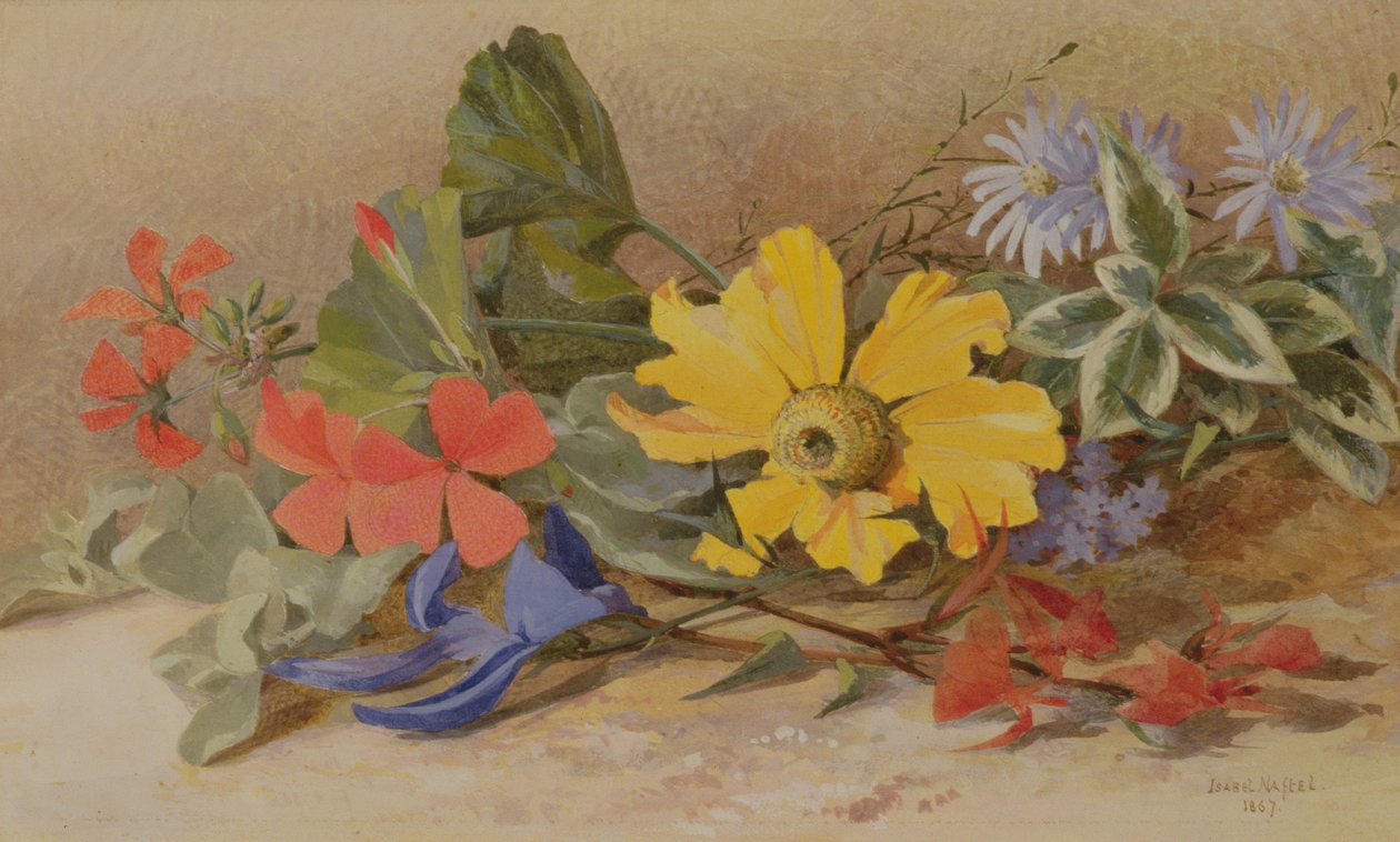 Natürmort - Karışık Çiçekler, 1867 by Isabel Oakley Naftel