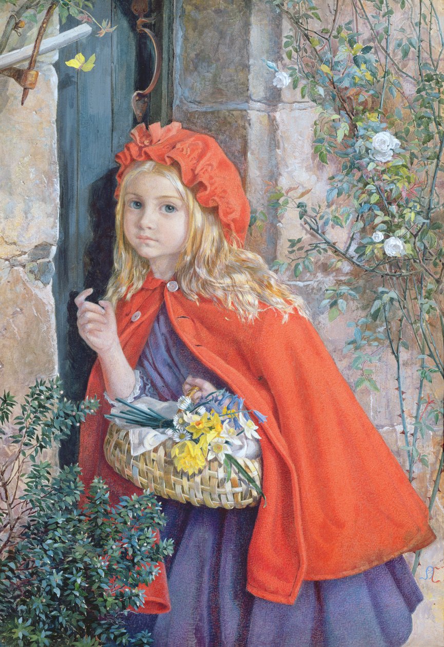 Kırmızı Başlıklı Kız, 1862 (kağıt üzerinde wc ve guaj) by Isabel Oakley Naftel