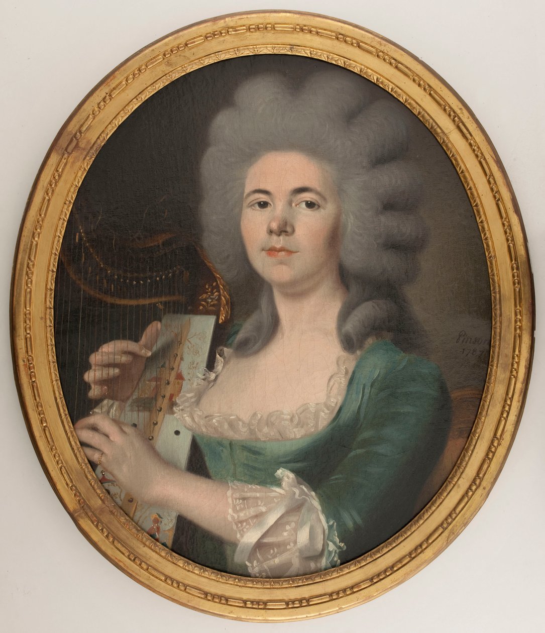 Portrenin Rosalie Dugazon (1755-1821), şarkıcı olduğu tahmin ediliyor (tuval üzerine yağlıboya) by Isabelle Pinson