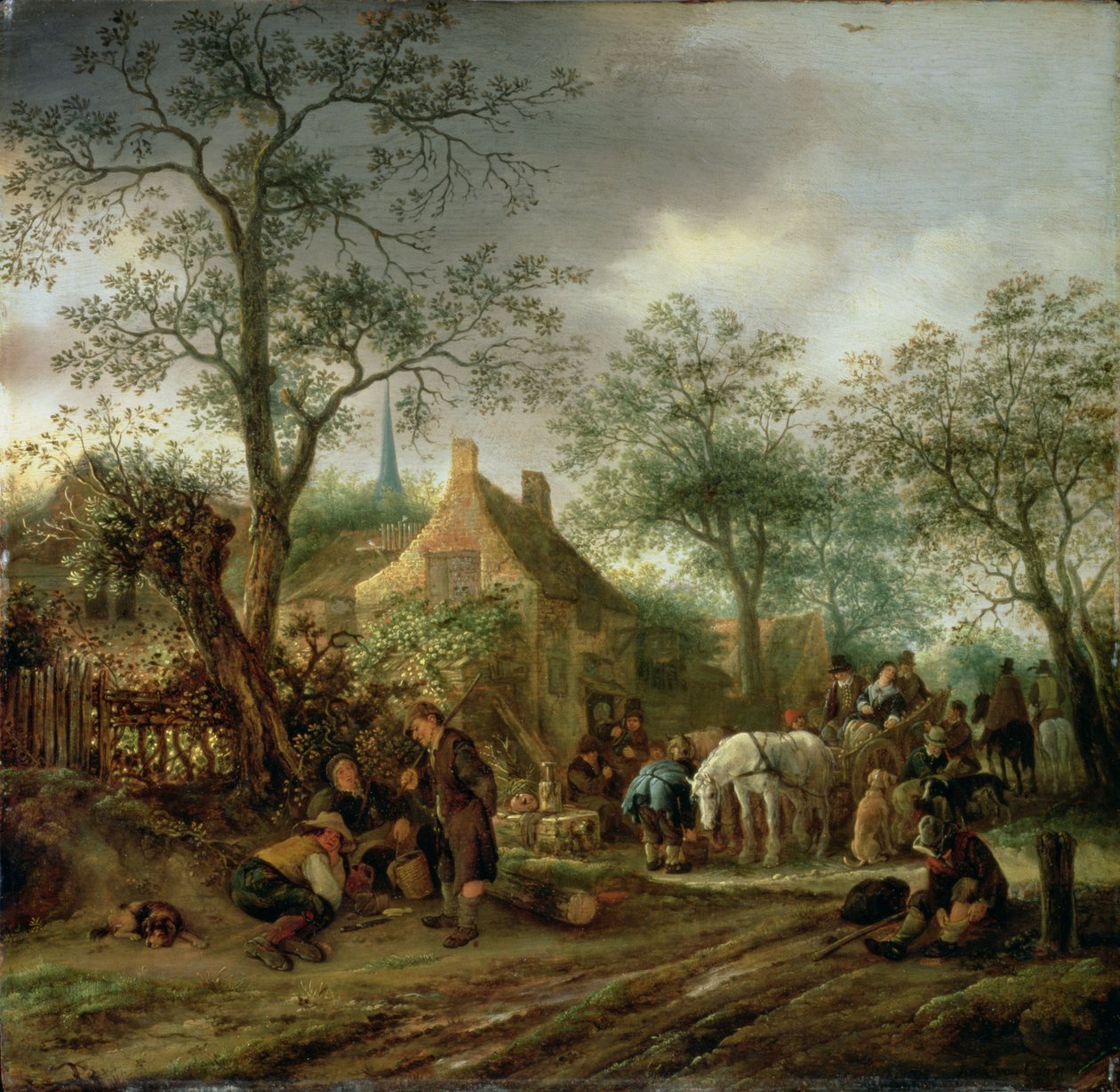 Bir Handaki Yolcular by Isack van Ostade