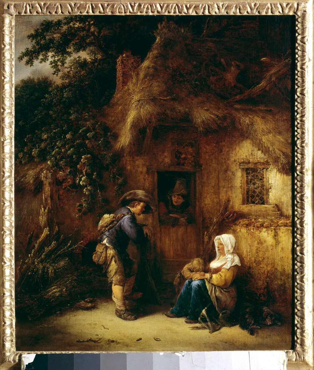 Bir köylü evinin önünde konuşma. Isaac Van Ostade