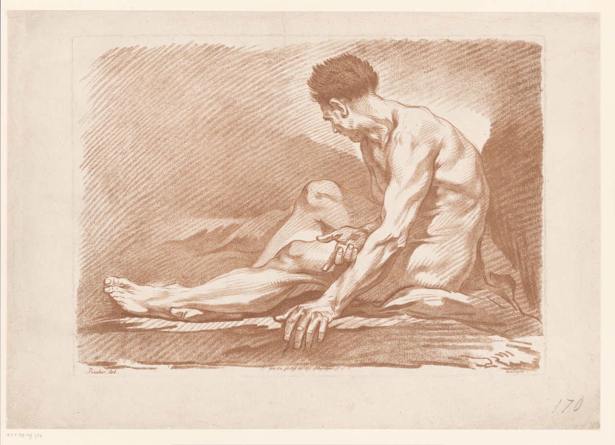 Oturan adam çalışma by Isak Henningsen