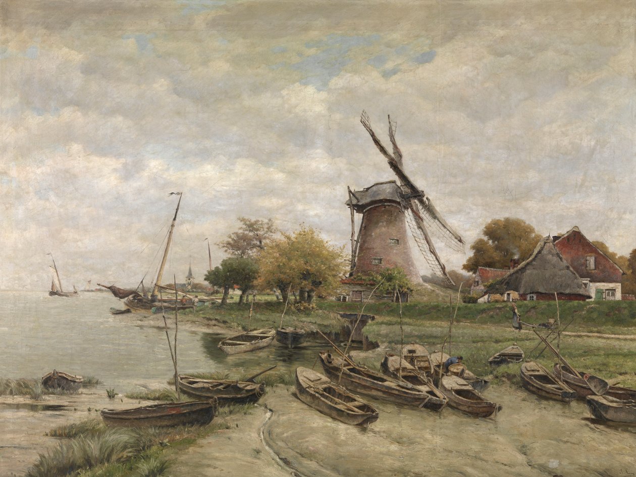 Mariakerke'deki Scheldt (tuval üzerine yağlıboya) by Isidore Meyers