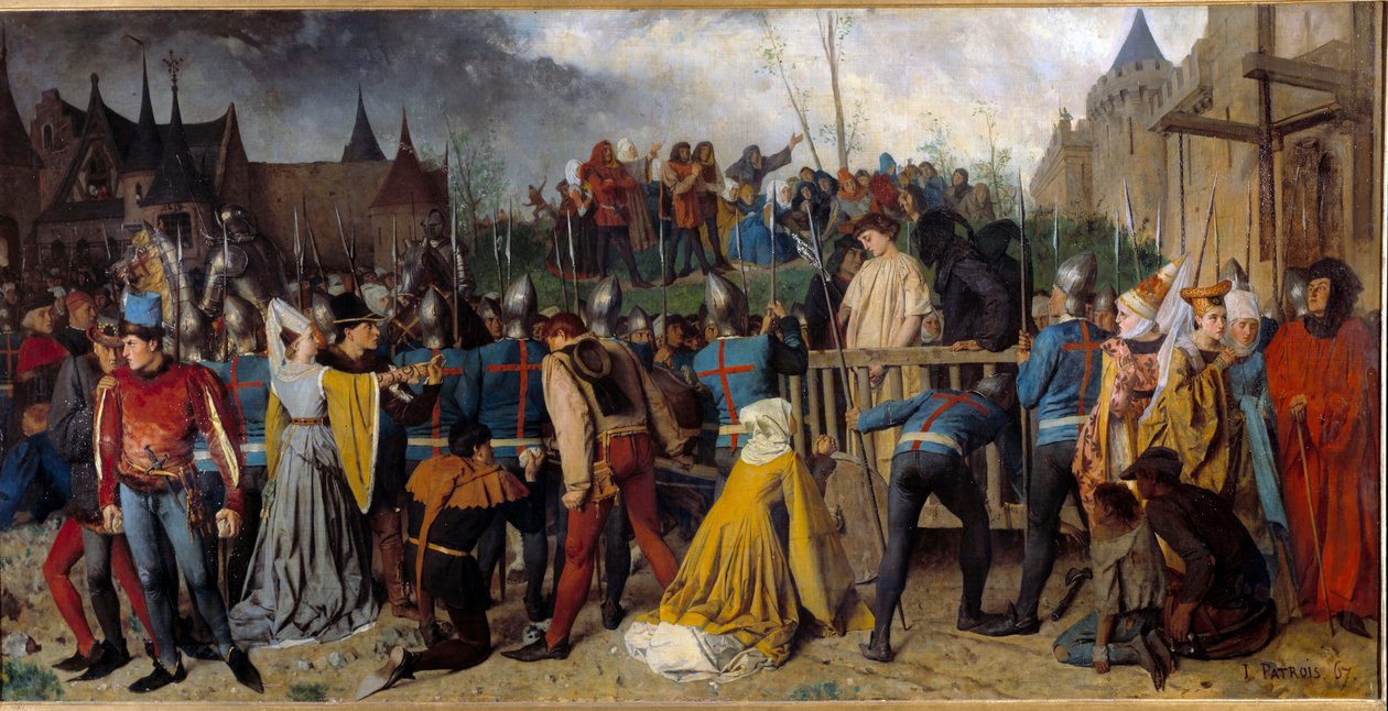 100 yıllık savaş: Joan of Arc kasaplığa yol açtı (1412-1431). Patrois Isidore (1815-1884) Ec. Fr. by Isidore Patrois