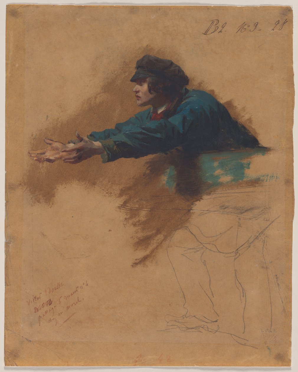 Kollarını Açmış Öne Eğilmiş Genç Adam..., c. 1851. by Isidore Pils