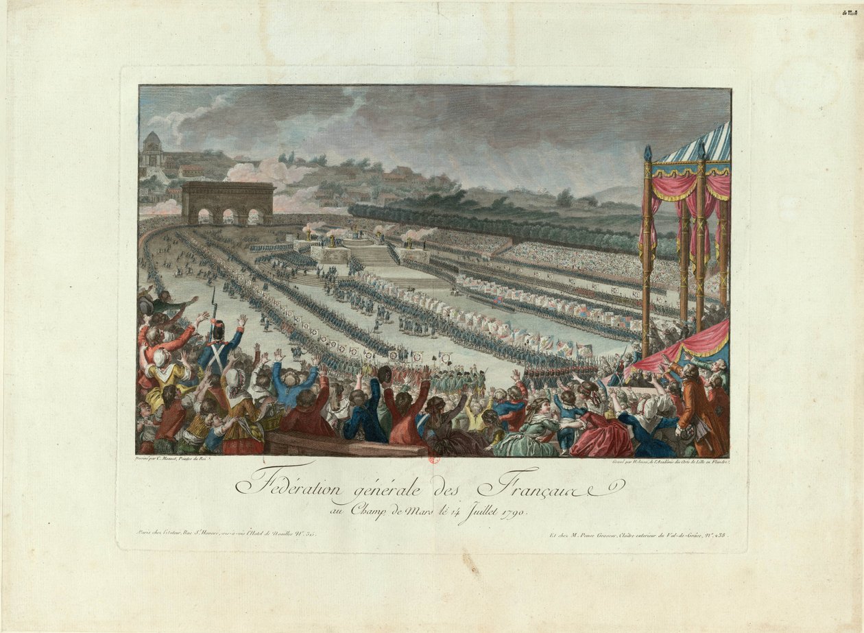 Federasyon Festivali, 14 Temmuz 1790, 1790'da Champ de Mars'ta. by Isidore Stanislas Helman