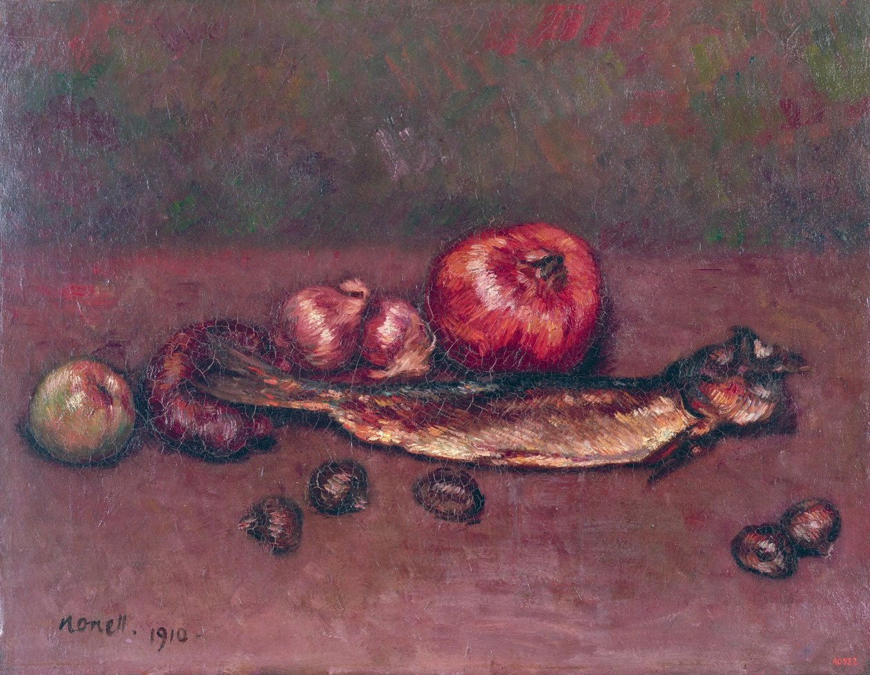 Soğan ve Ringa ile Natürmort by Isidre Nonell