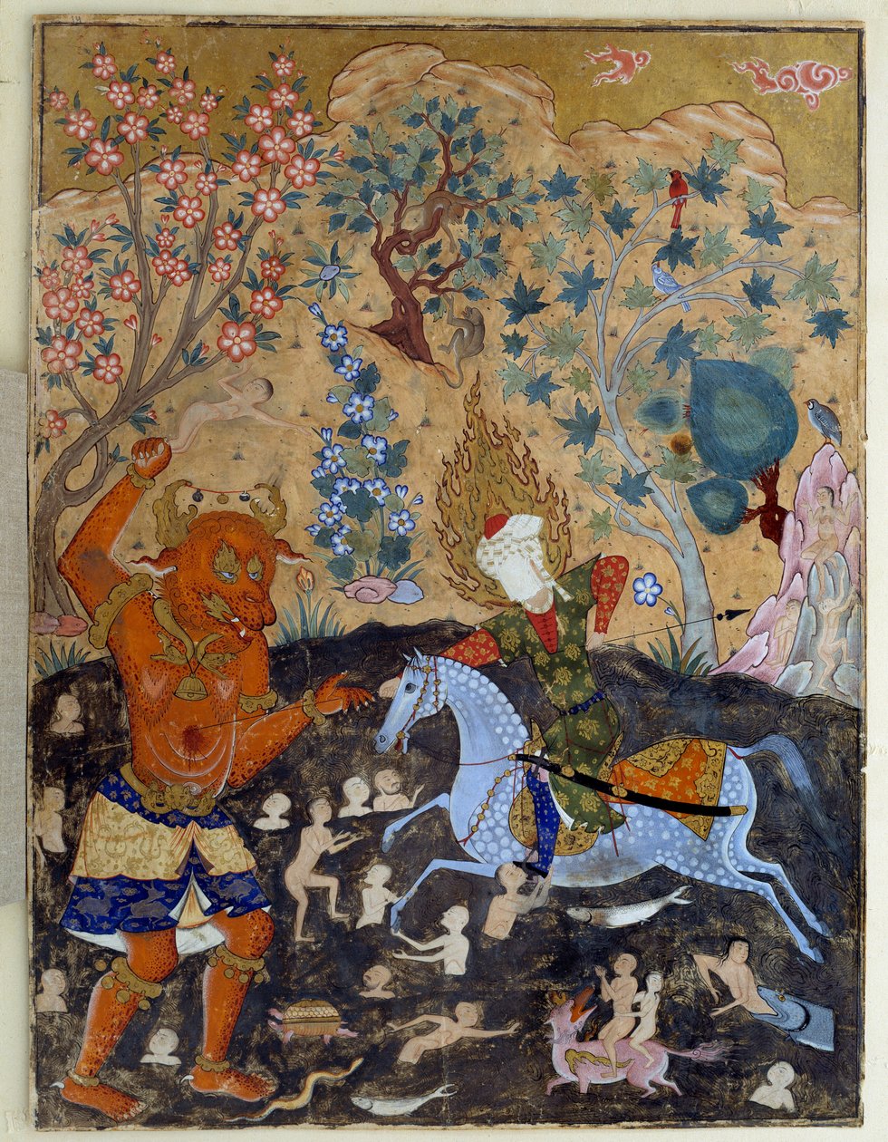Art Islam: Bir falnama sayfası: Iman Reza bir Div ile savaşıyor by Islamic School