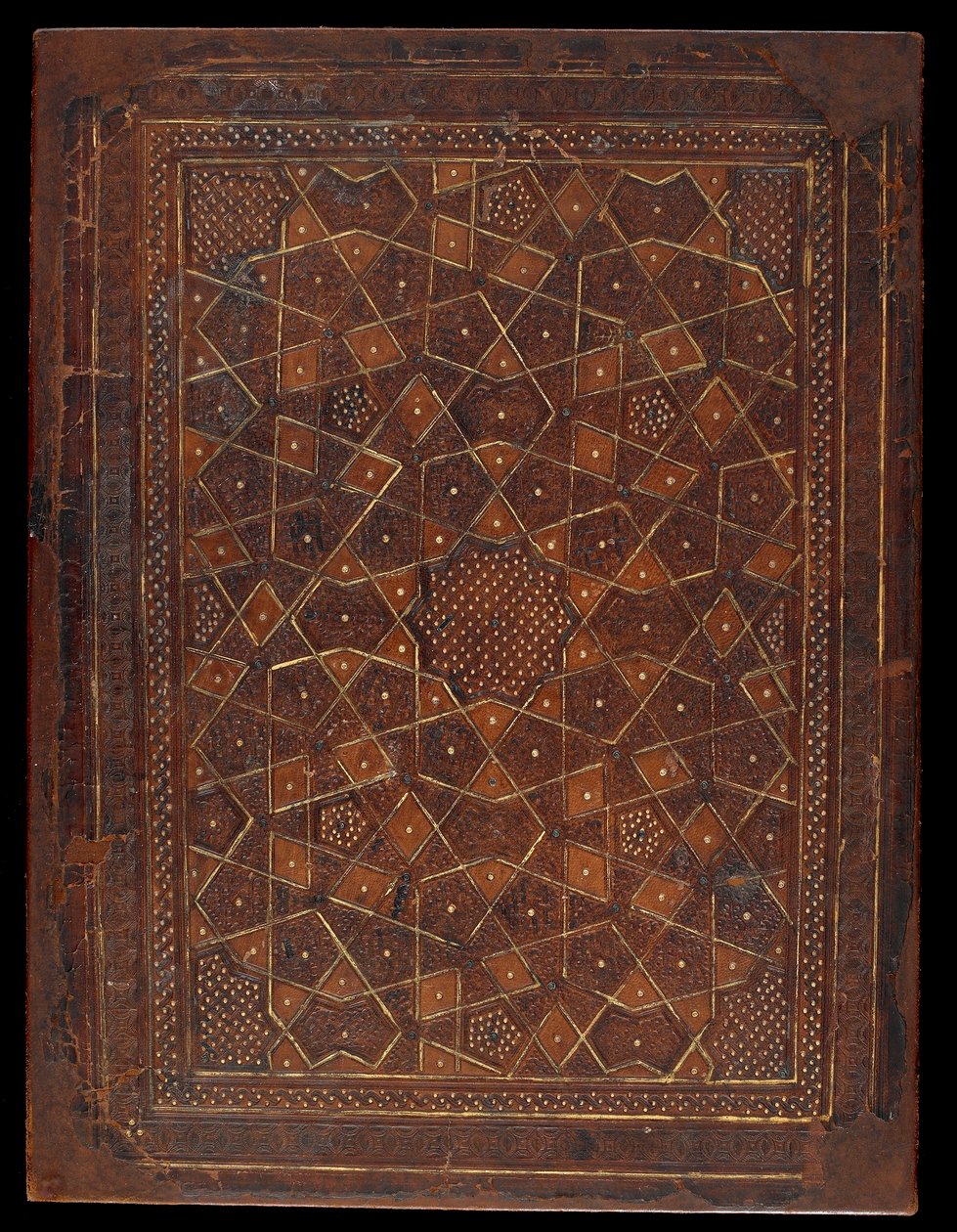 Kitap kapağı, Mısır veya Suriye, Memluk dönemi (karton üzeri deri) by Islamic School