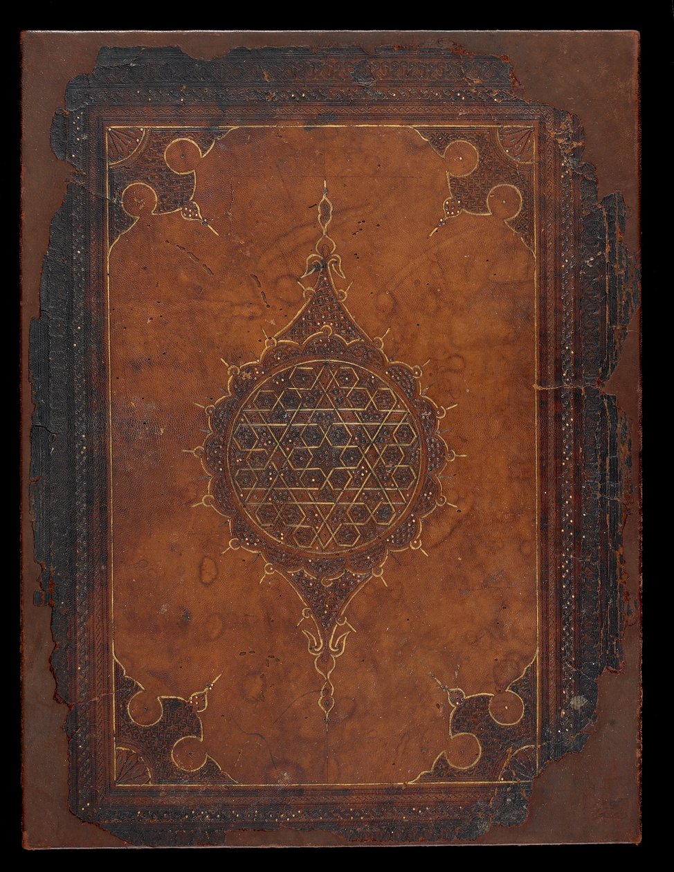 Kitap kapağı, Mısır veya Suriye, Memluk dönemi (karton üzeri deri) by Islamic School
