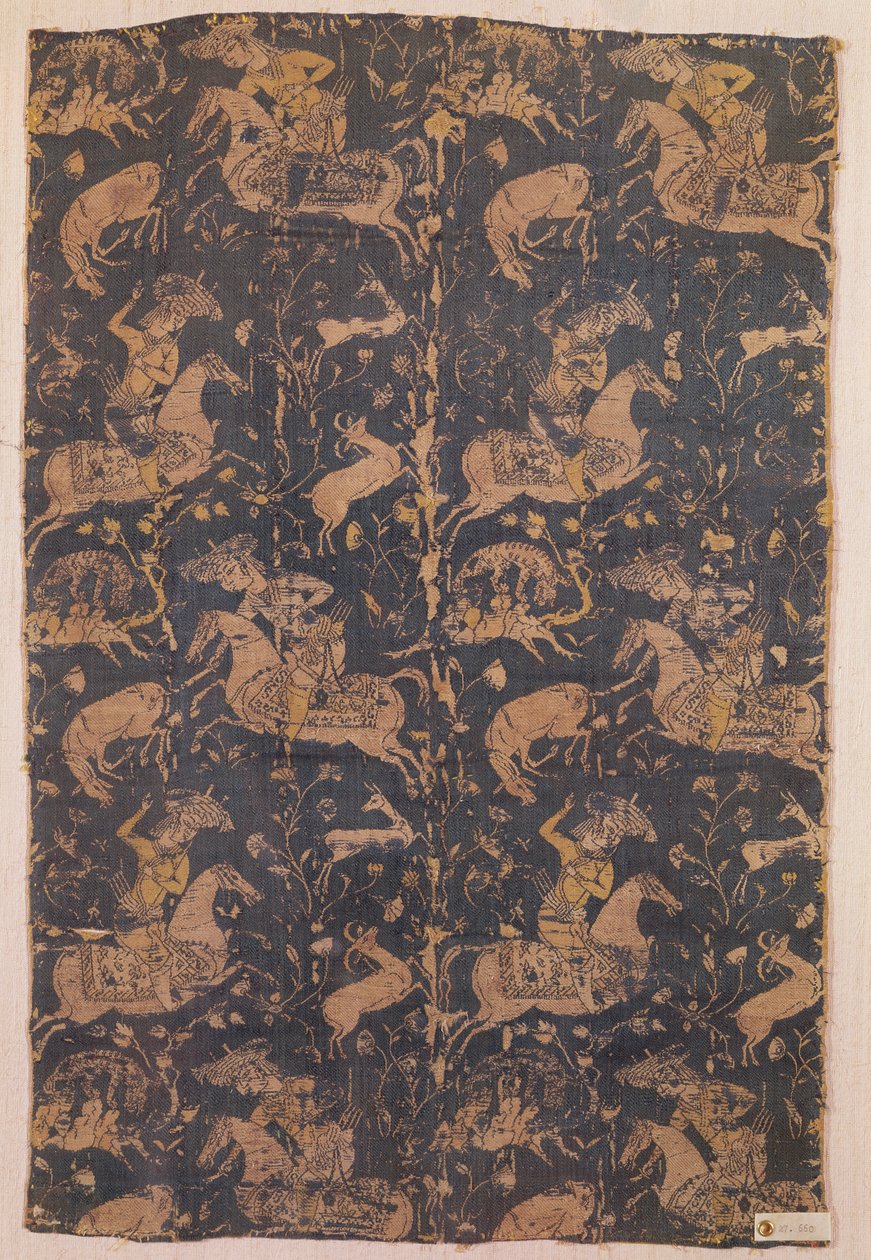 İran'dan avcı desenli kumaş, 15-16. yüzyıl (tekstil) by Islamic School