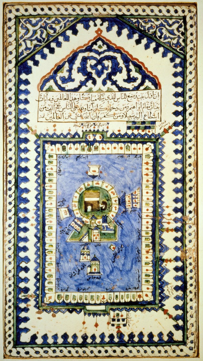 Mekke Haritası - seramik, İstanbul Müslüman Sanatları Müzesi by Islamic School